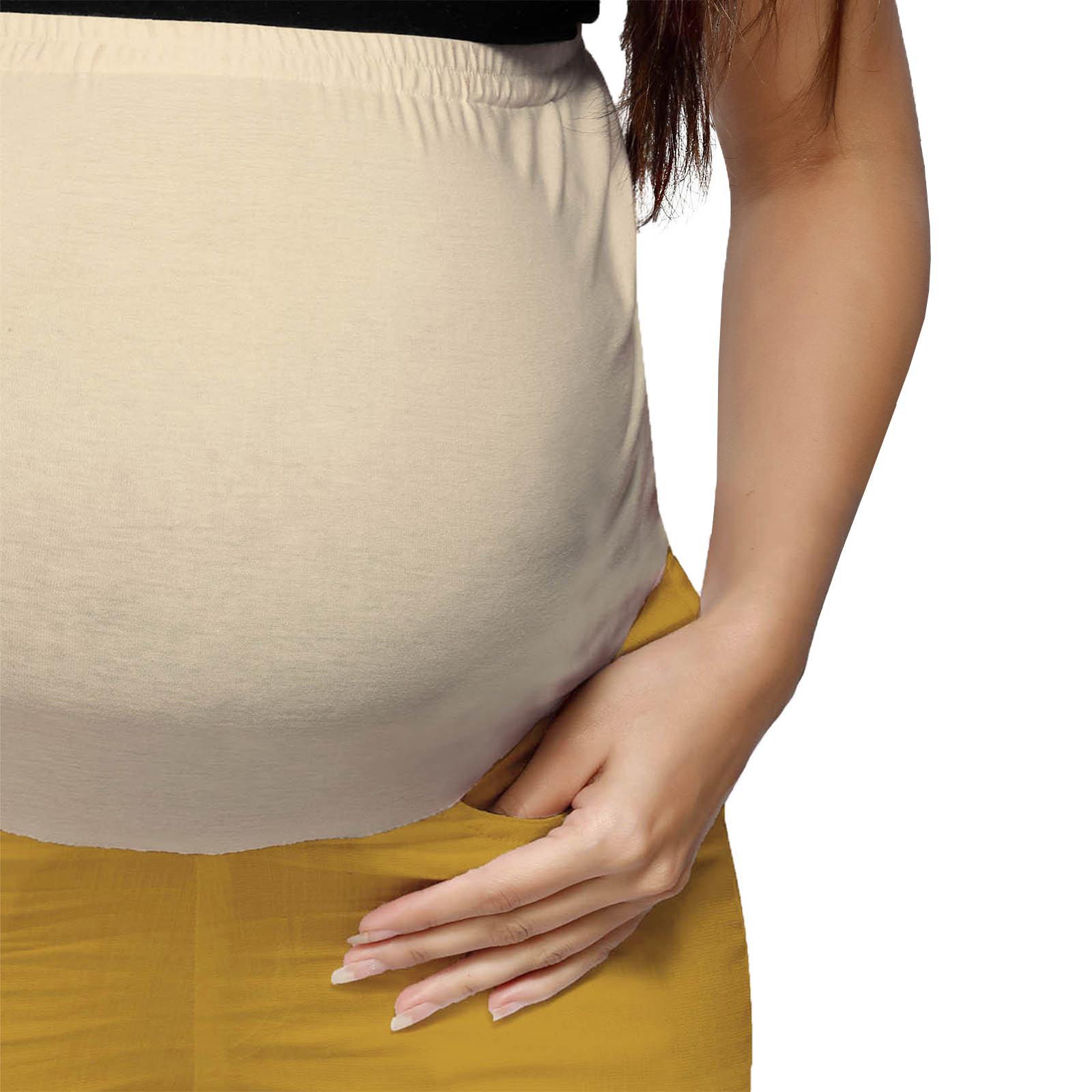 Urban Stretchable Slimfit Maternity Trousers - Beige - Image 4