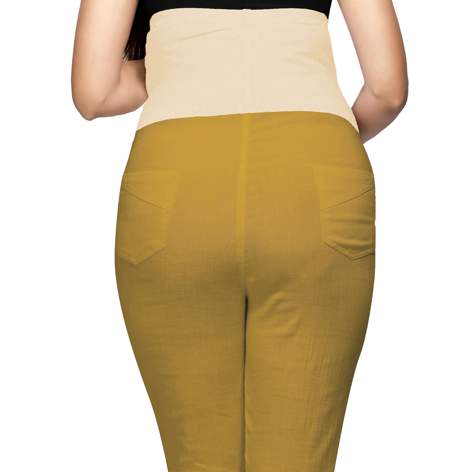Urban Stretchable Slimfit Maternity Trousers - Beige - Image 5