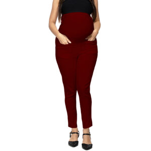Slimfit Stretch Maternity Maternity Trousers - Maroon