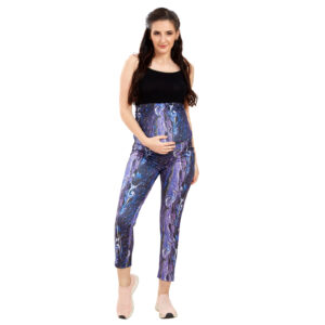 Maternity Abstract Print Maternity Leggings - Blue