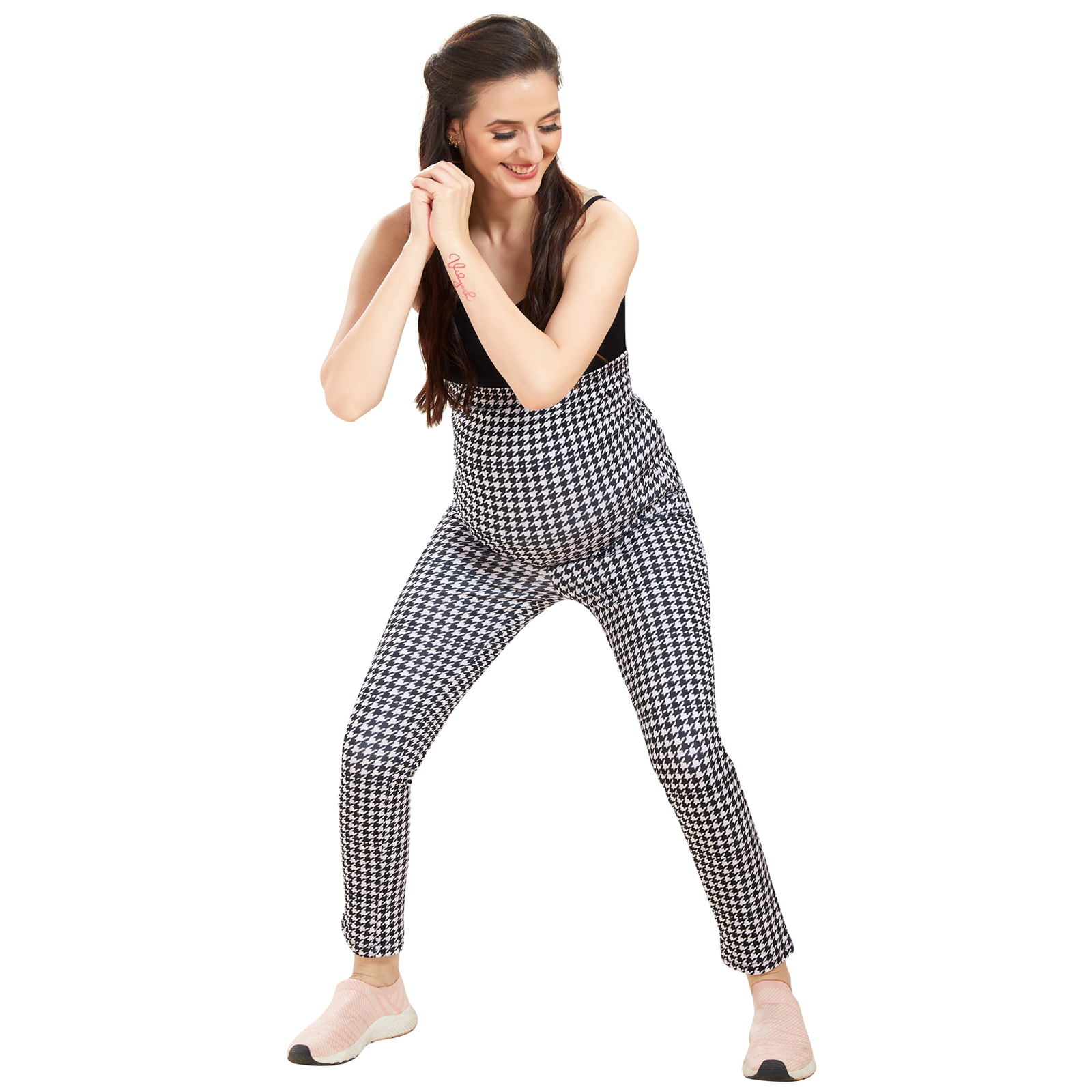 Stretchable Maternity Activewear Maternity Leggings - White - Image 2