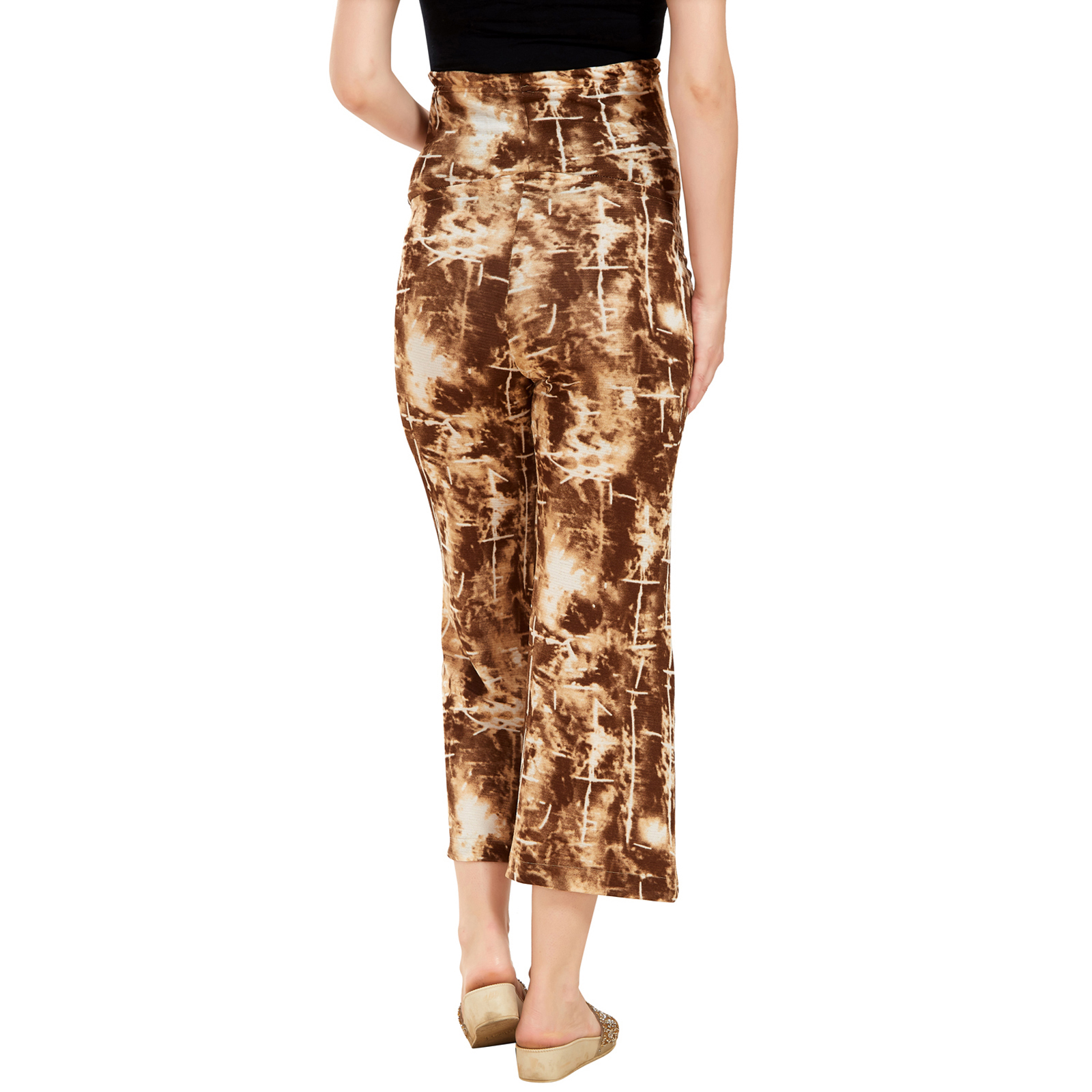 Maternity Lycra Stretch Maternity Trousers - Brown - Image 5