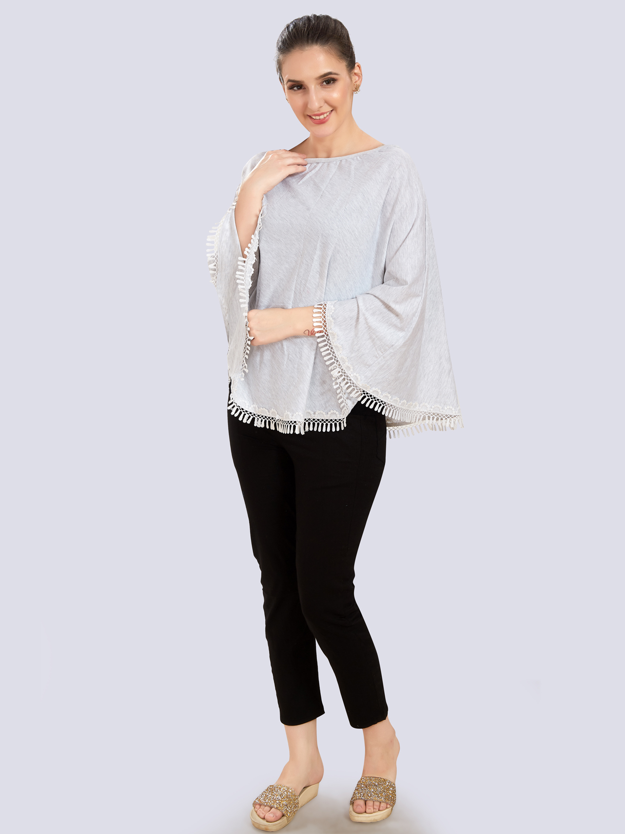 Grey Cotton Nursing Maternity Wear - Grey