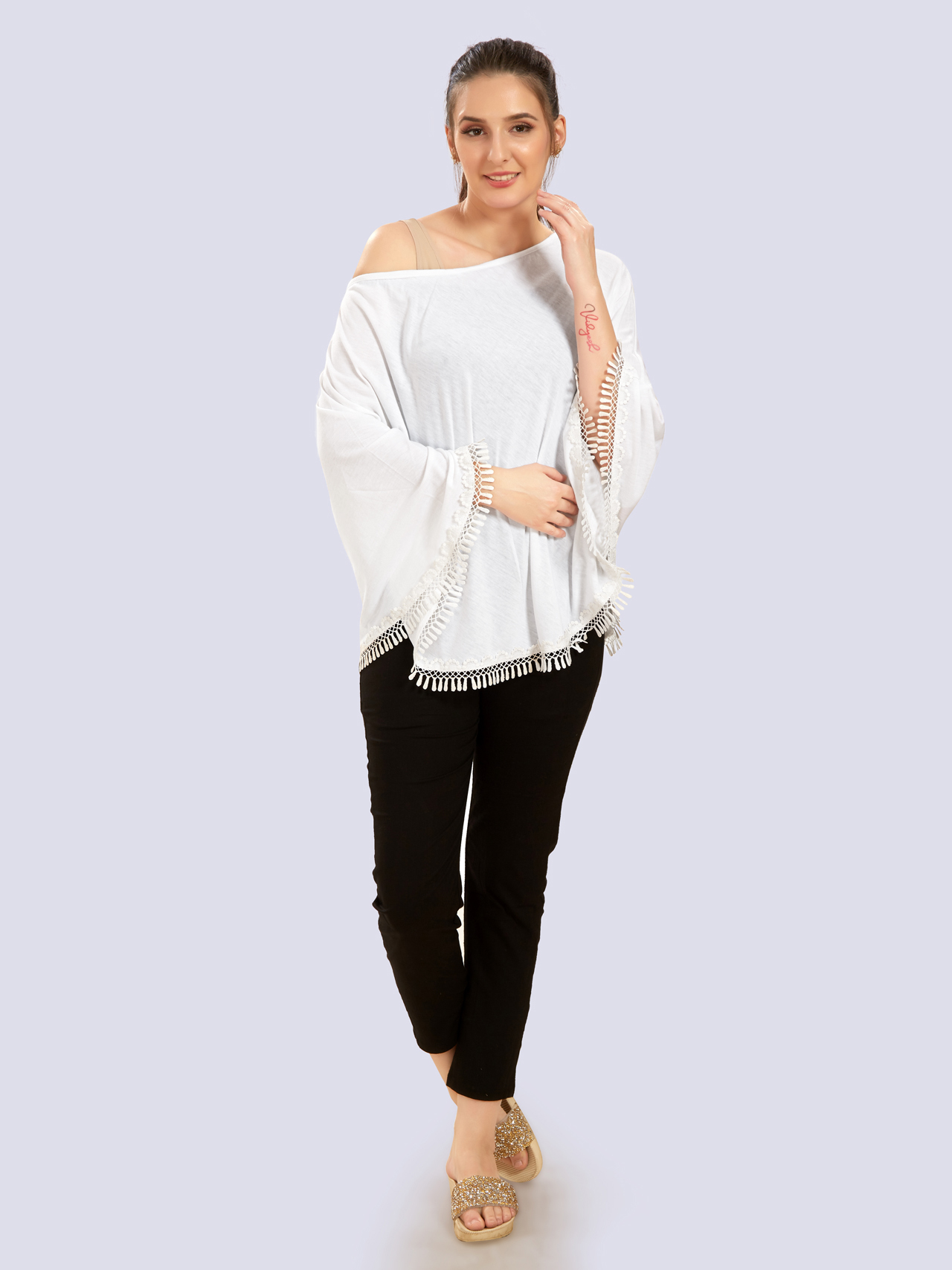 White Cotton Nursing Maternity Wear - White