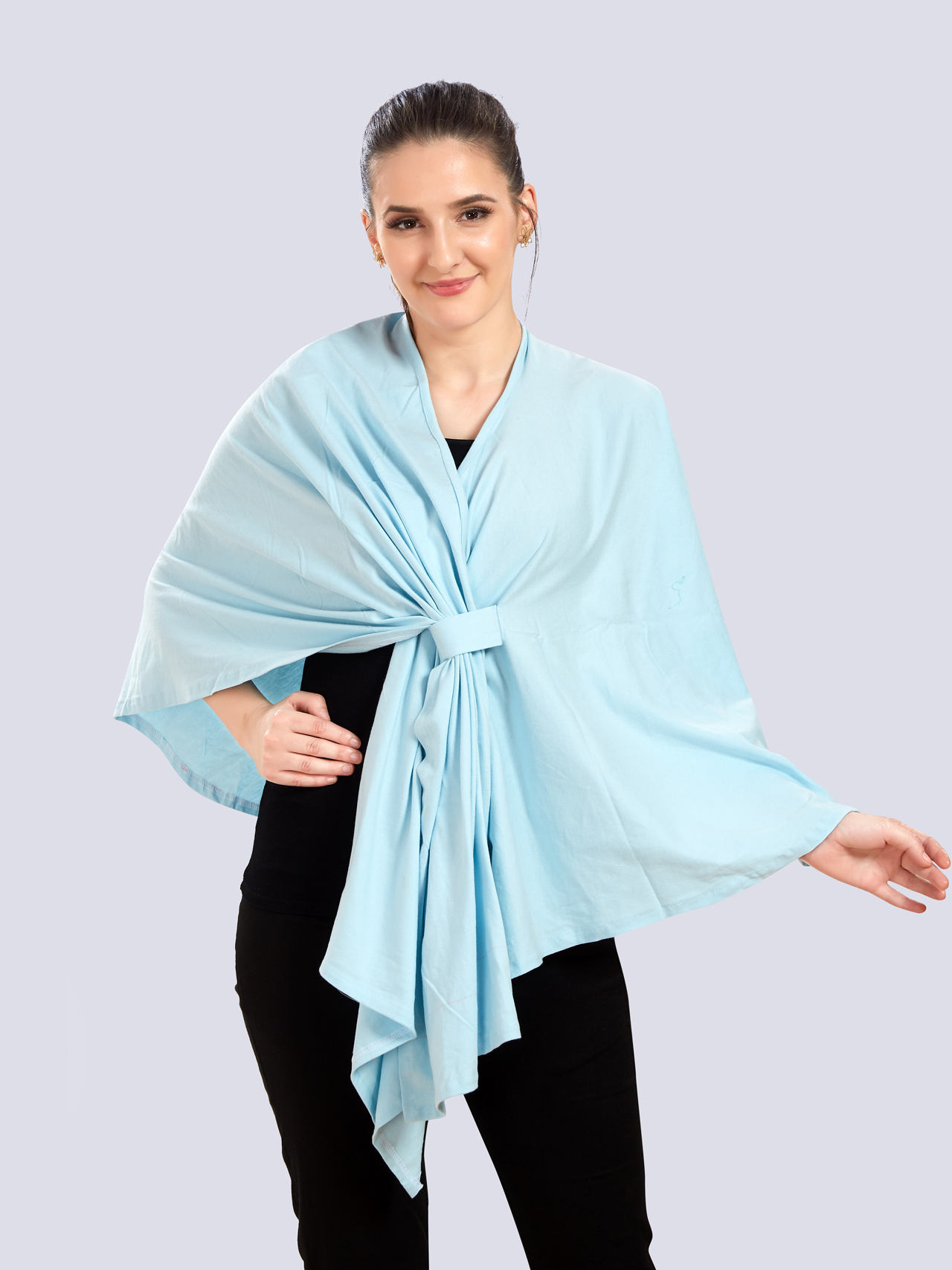 Blue Viscose Cotton Maternity Wear - Blue - Image 2