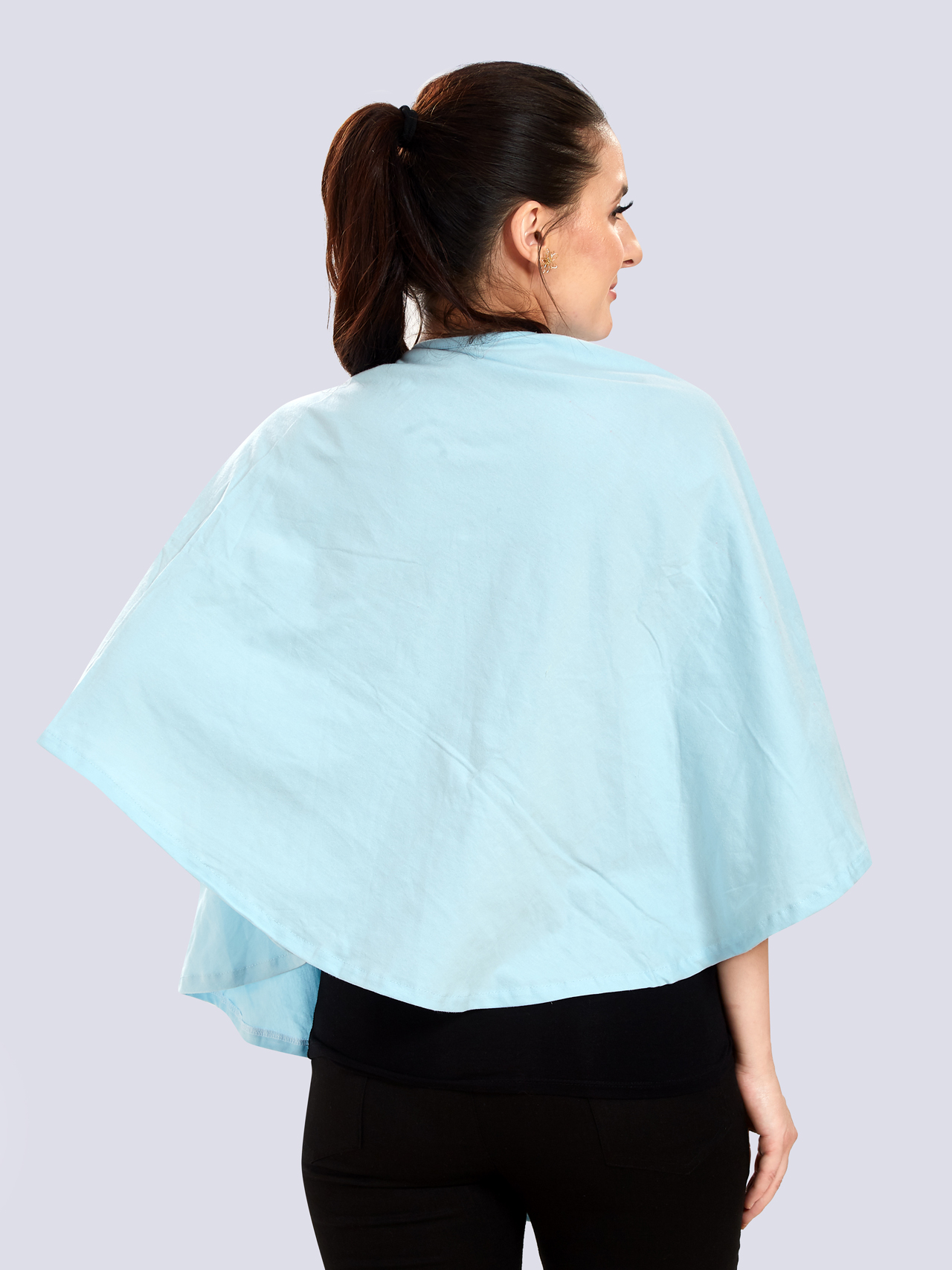 Blue Viscose Cotton Maternity Wear - Blue - Image 5
