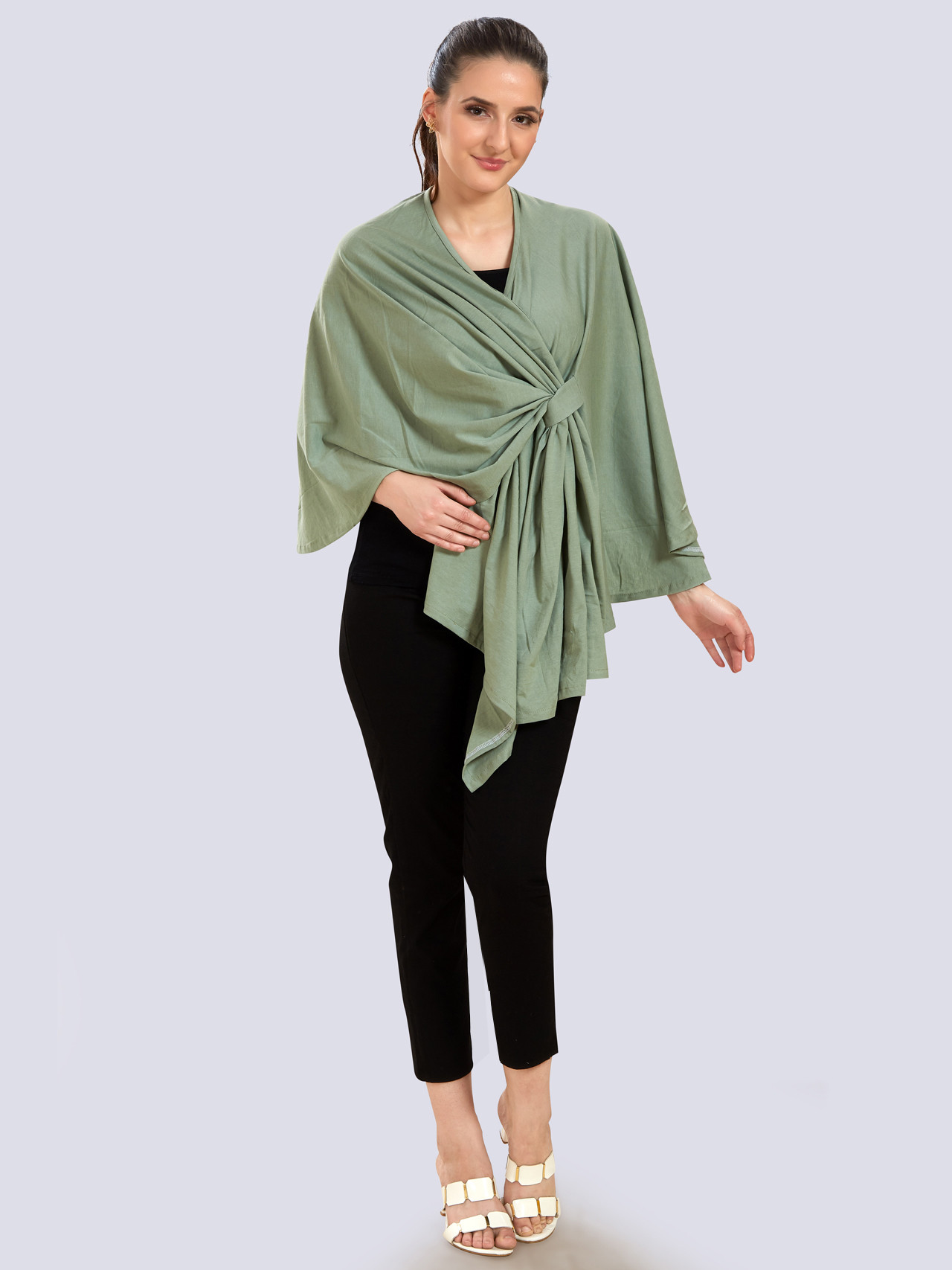 Olive Green Viscose Maternity Wear - Green