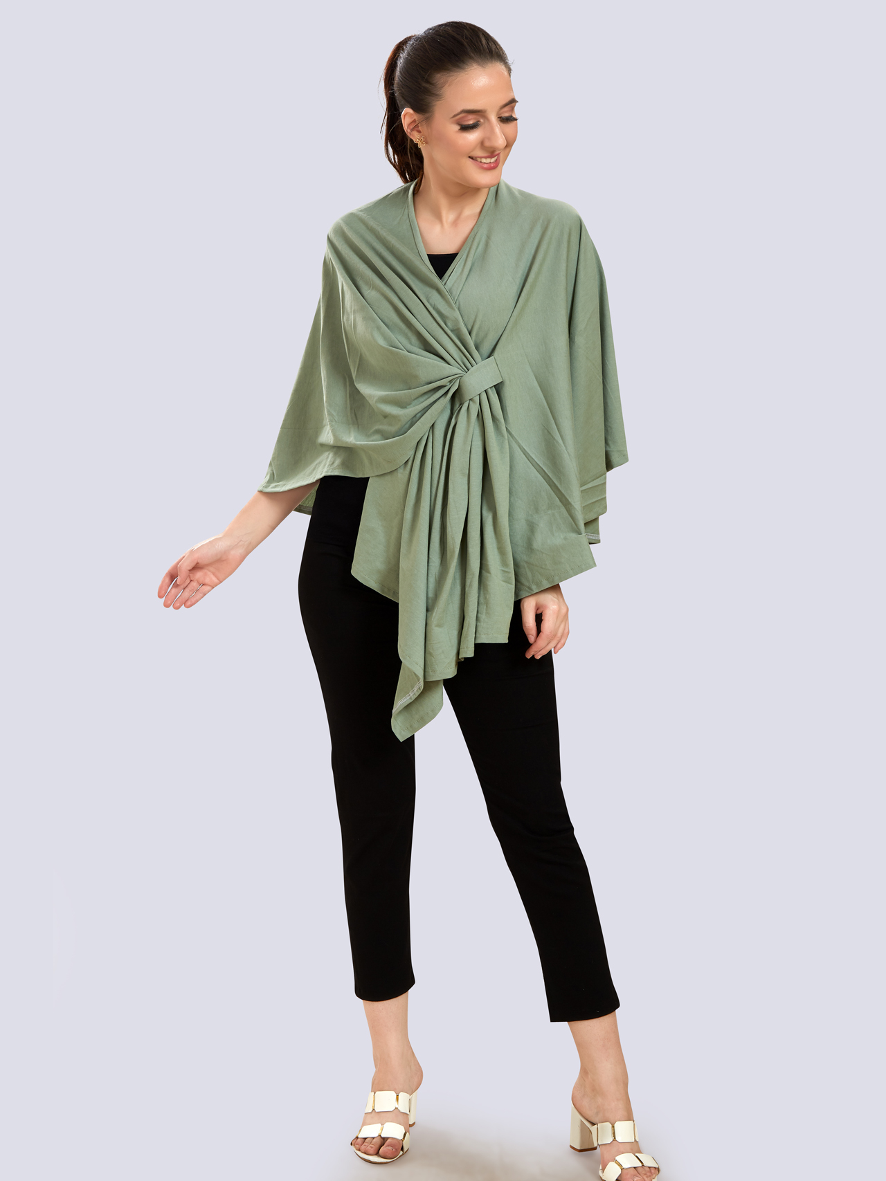 Olive Green Viscose Maternity Wear - Green - Image 2