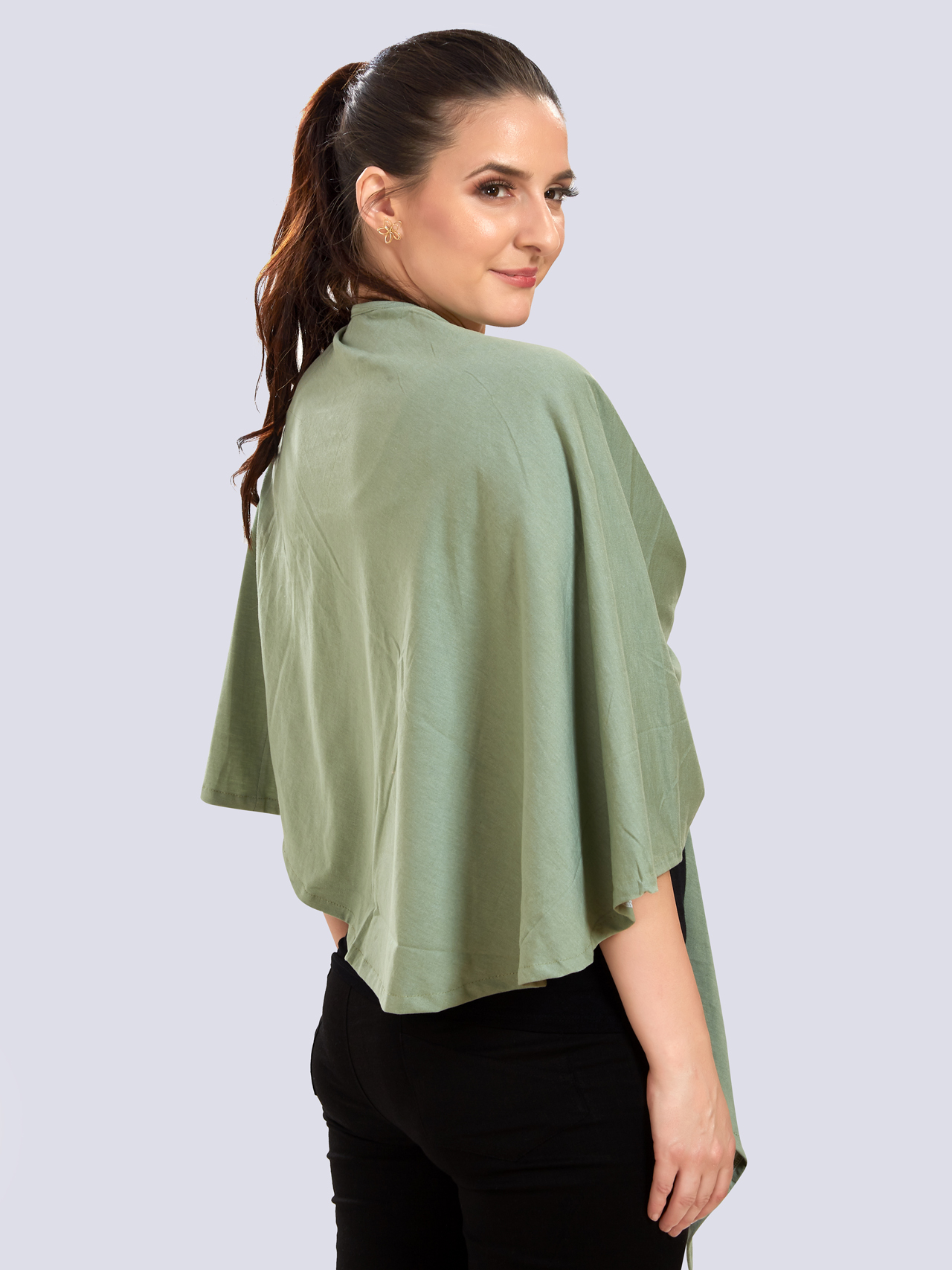 Olive Green Viscose Maternity Wear - Green - Image 5