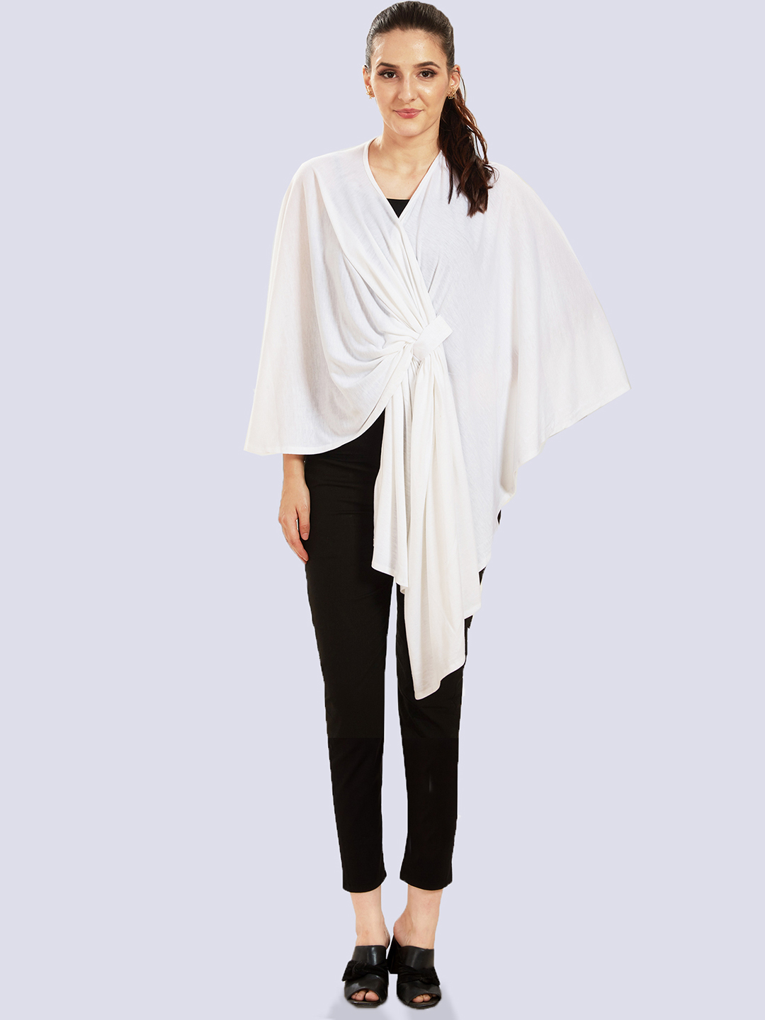 White Viscose Cotton Maternity Wear - White