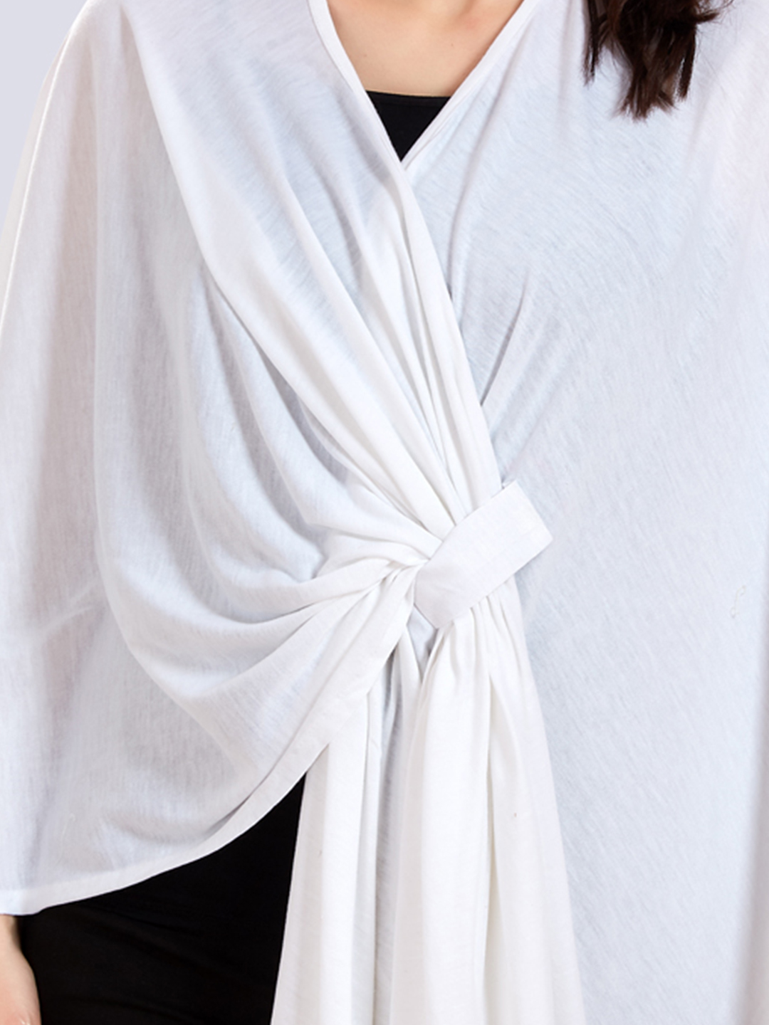 White Viscose Cotton Maternity Wear - White - Image 4