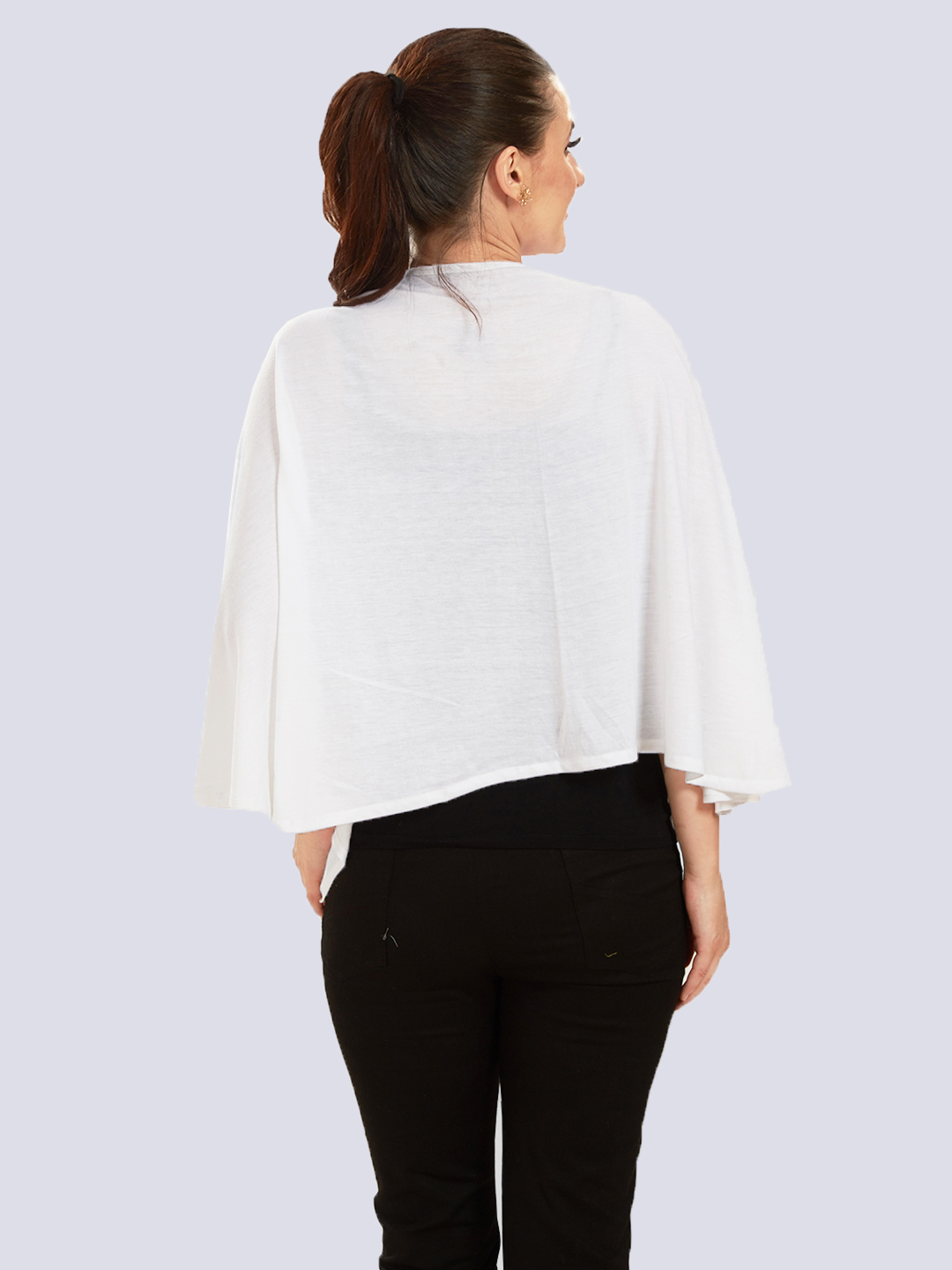 White Viscose Cotton Maternity Wear - White - Image 5