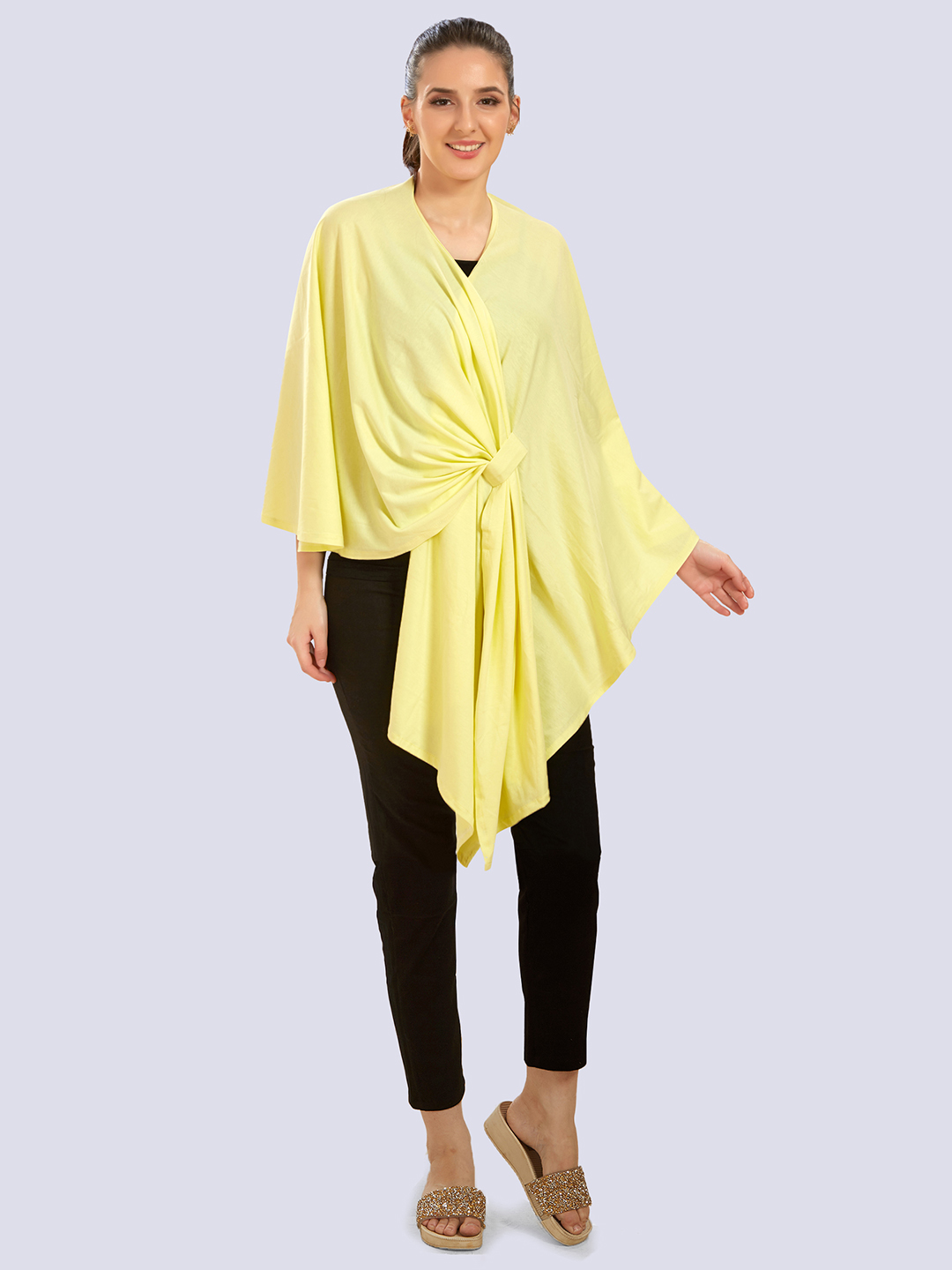Yellow Viscose Cotton Maternity Wear - Yellow