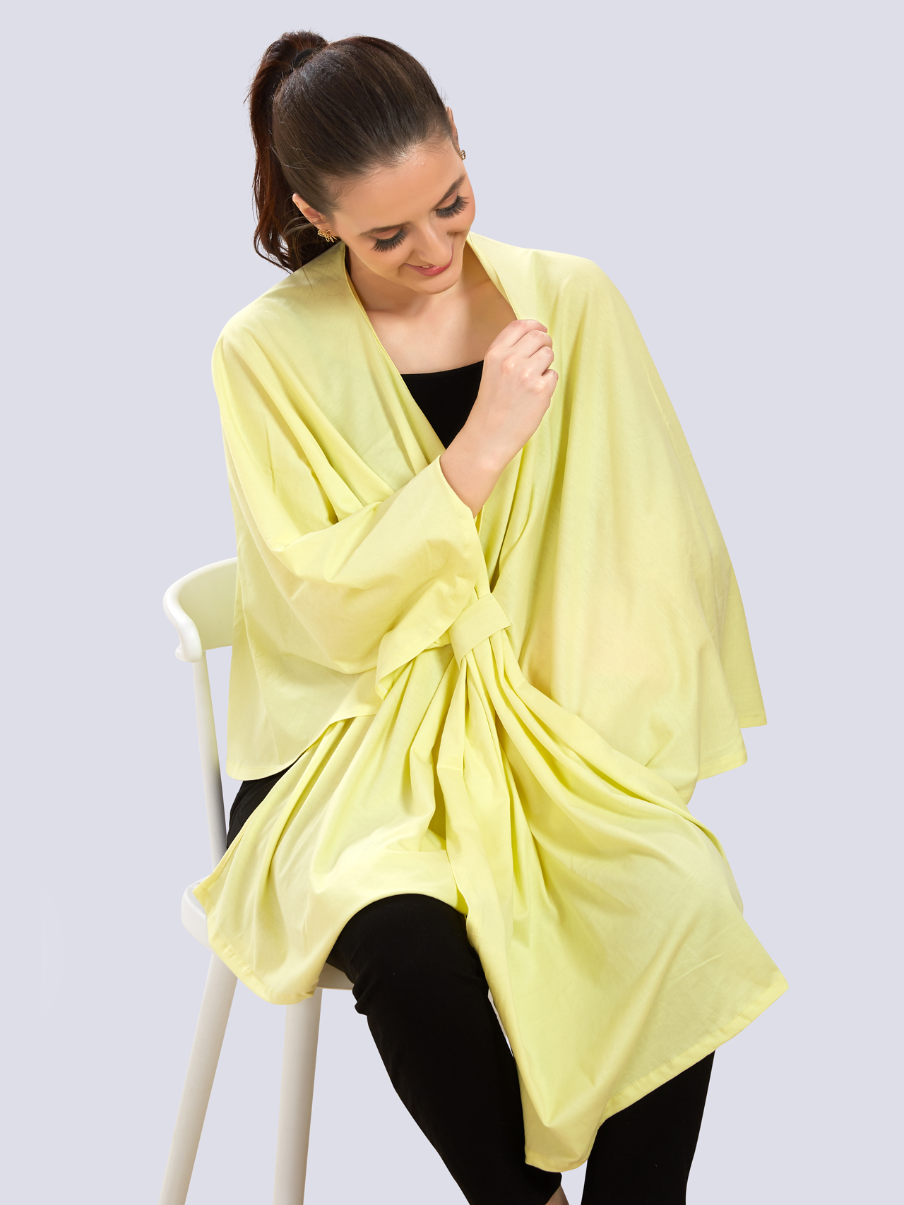 Yellow Viscose Cotton Maternity Wear - Yellow - Image 3