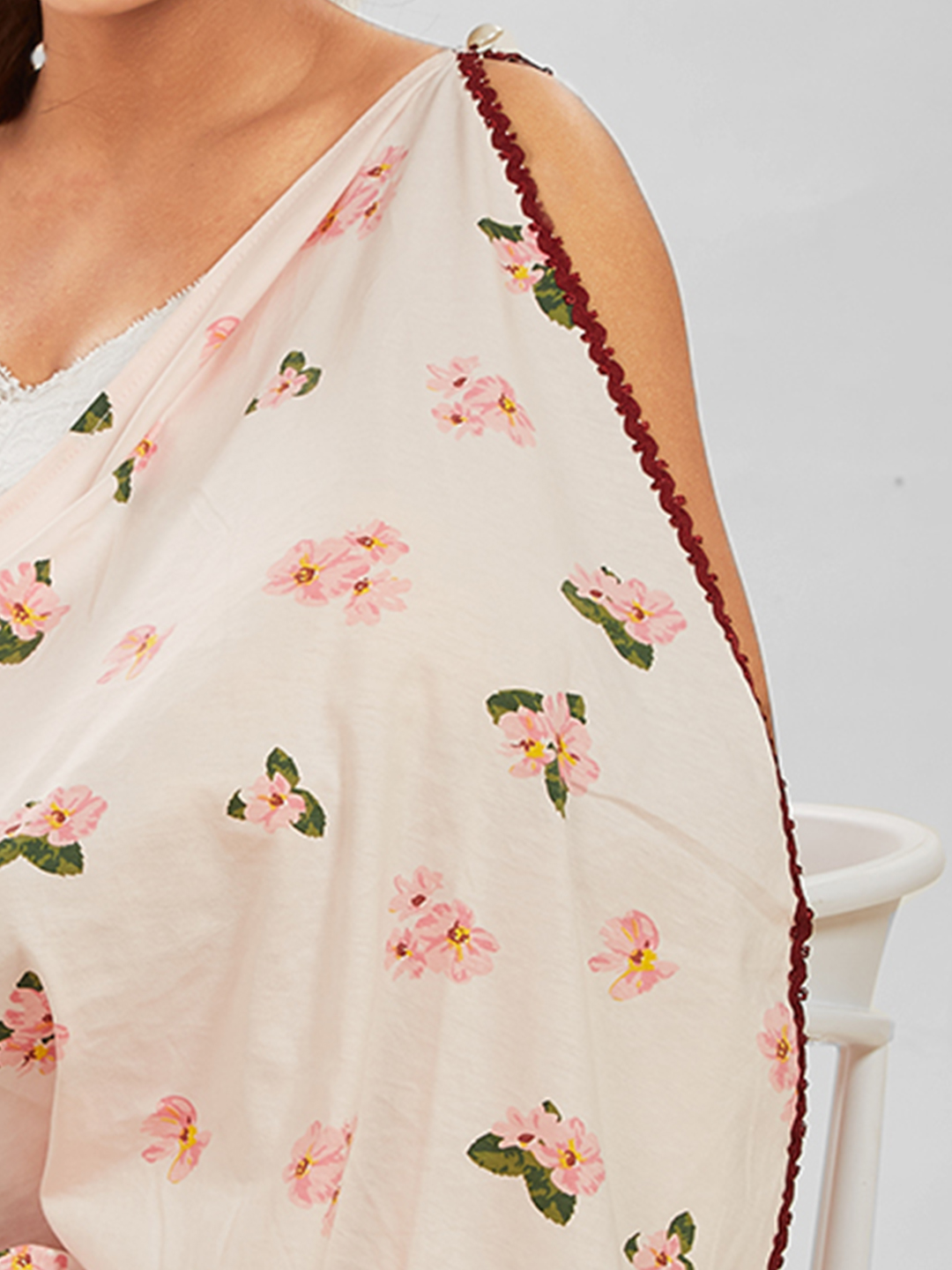Pink Printed Cotton Maternity Wear - Pink - Image 4
