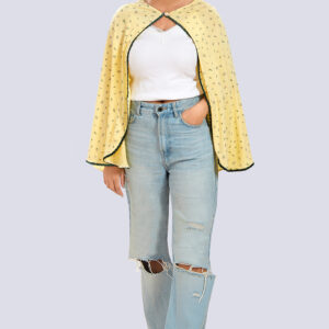 Yellow Printed Cotton Maternity Wear - Yellow