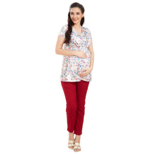Purple Floral Maternity Maternity Top - Purple