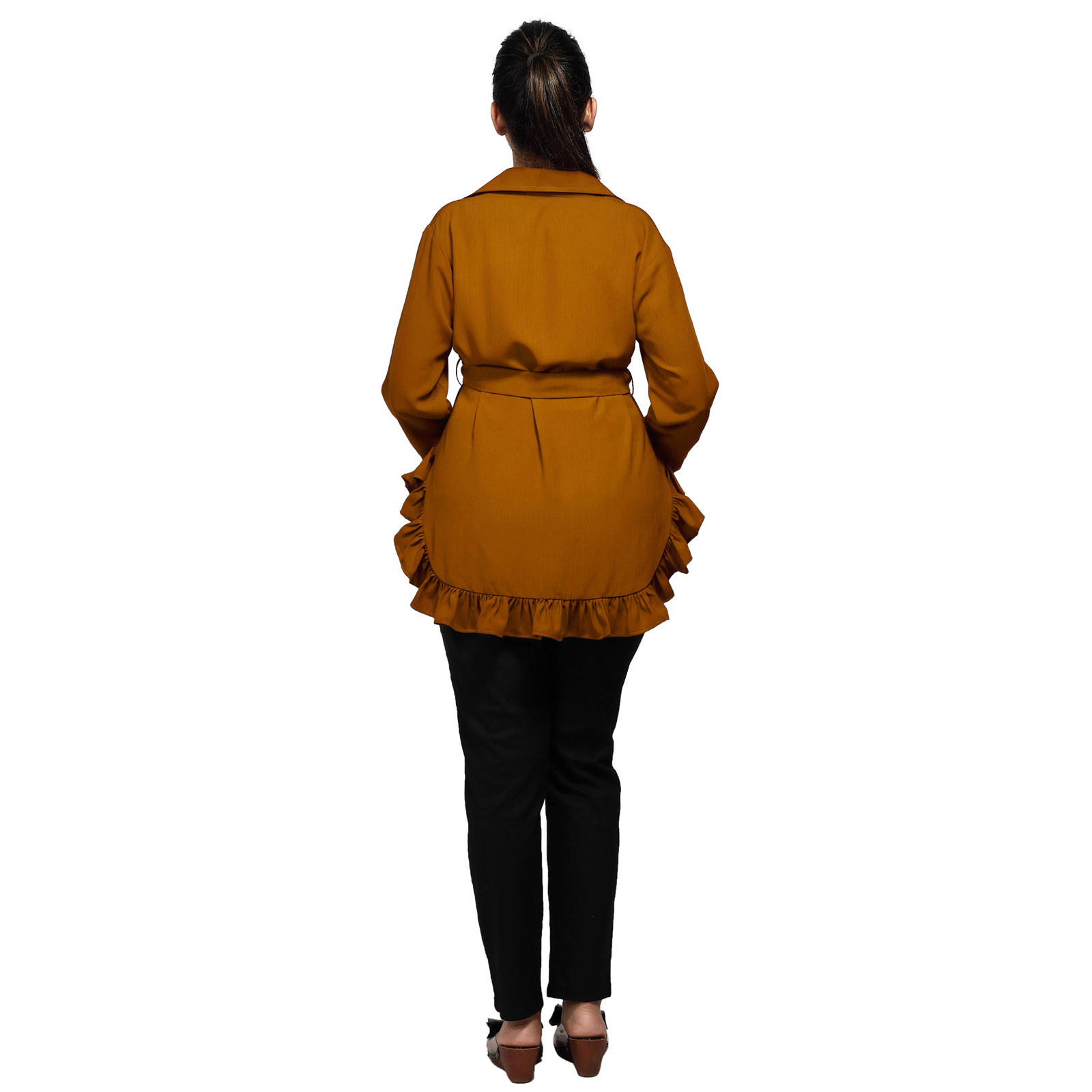 Rust Frilldetail Maternity Maternity Shirt - Red - Image 5