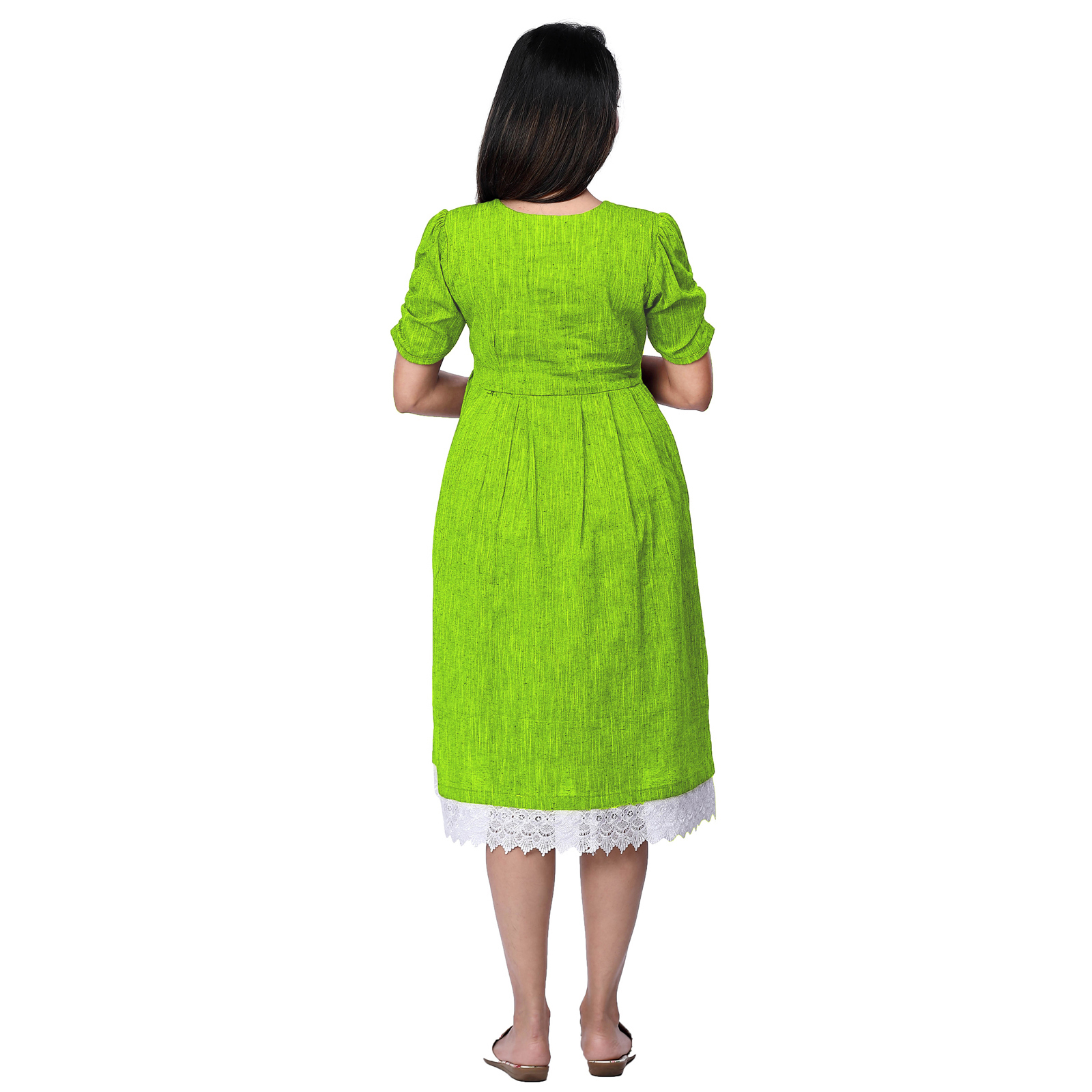 Lemon Green South Maternity Dress - Green - Image 4