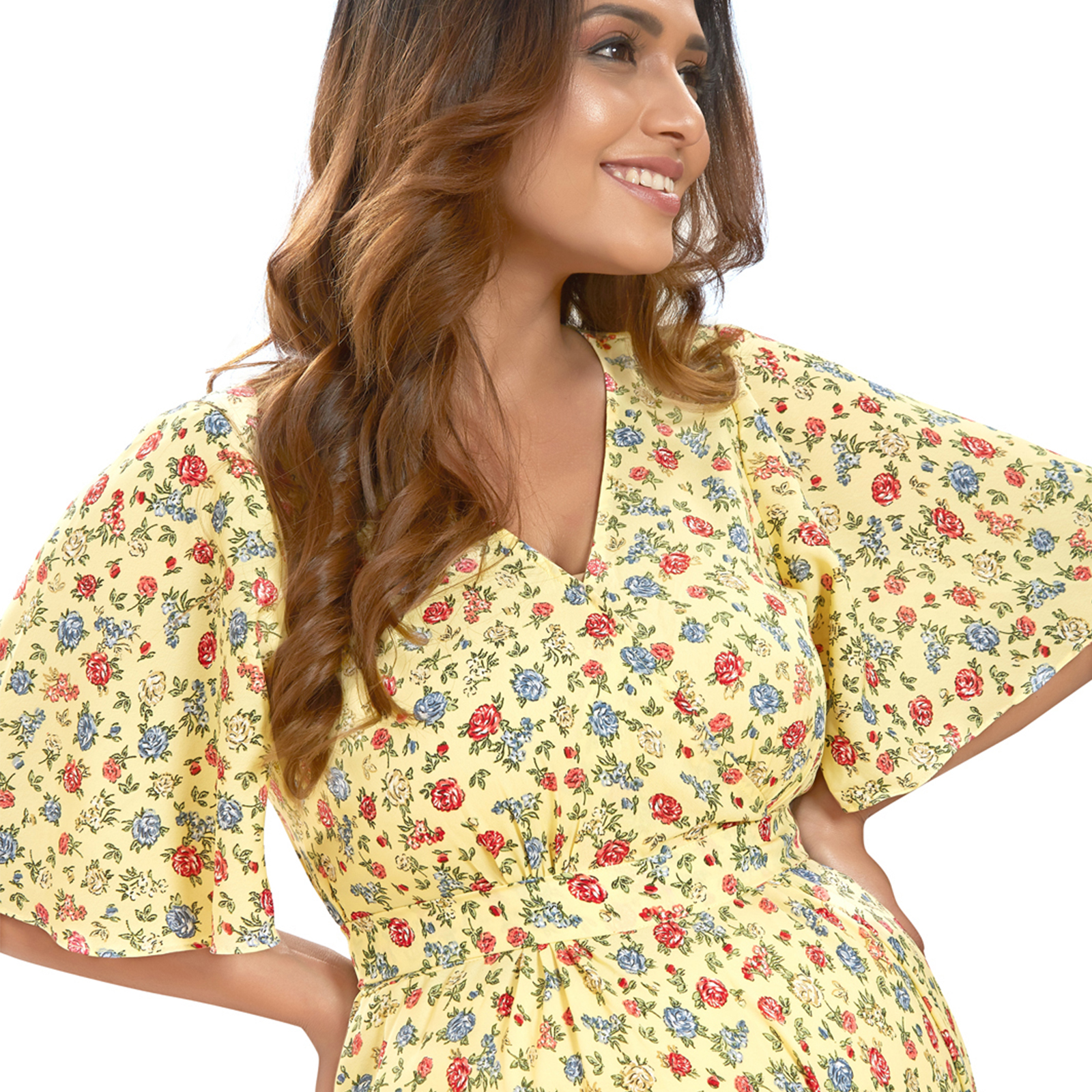 Yellow Georgette Fulllength Maternity Dress - Yellow - Image 3