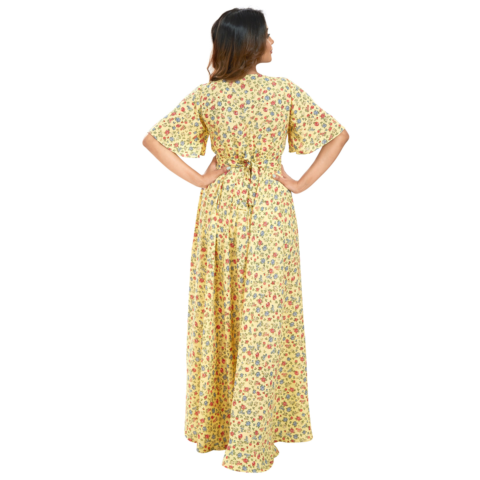 Yellow Georgette Fulllength Maternity Dress - Yellow - Image 5