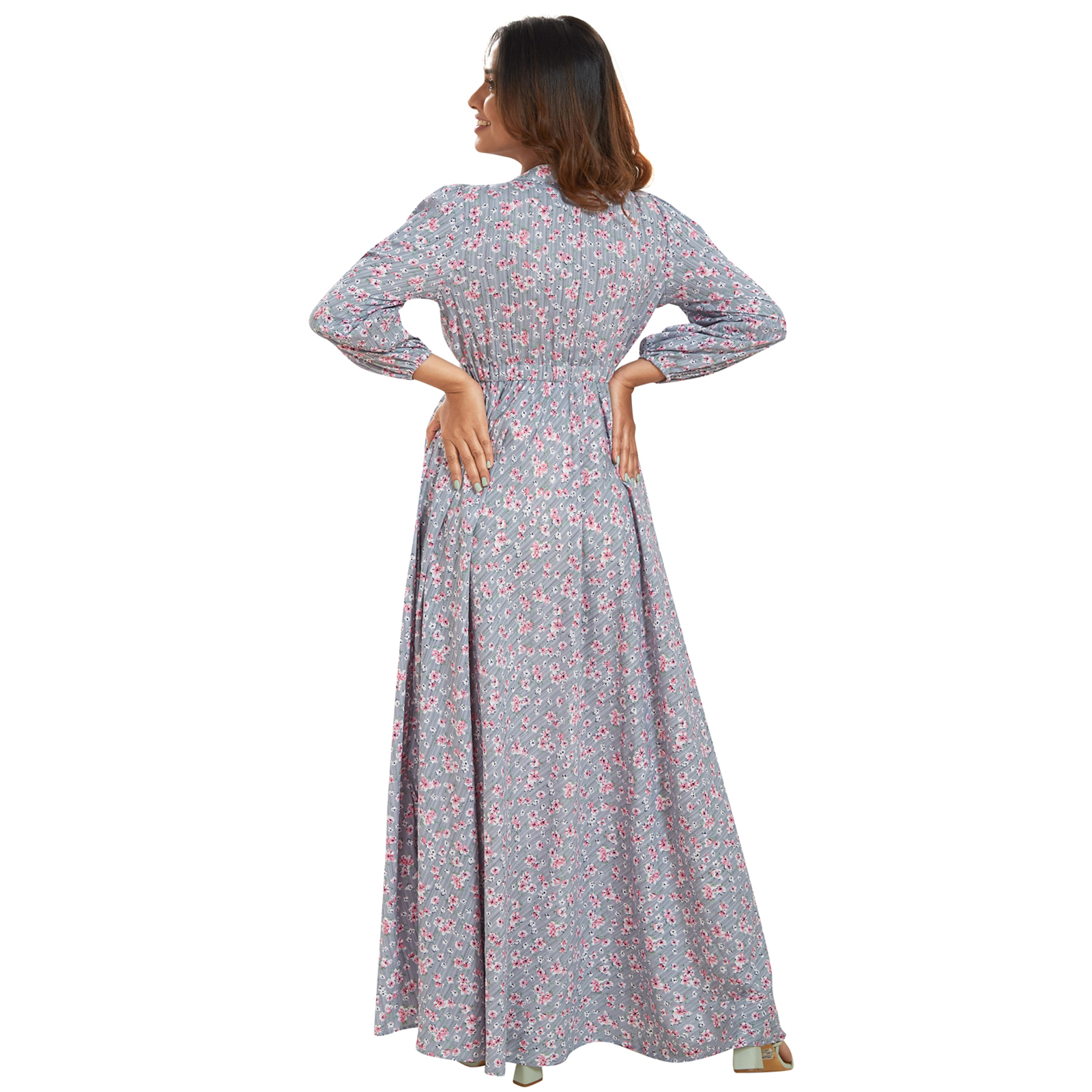 Grey Soft Rayon Maternity Dress - Grey - Image 5