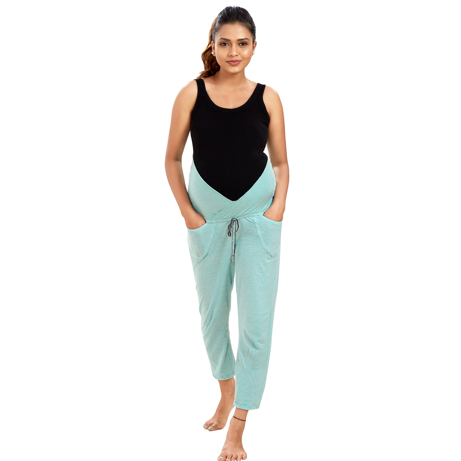 Blue Cotton Comfortable Maternity Wear - Blue