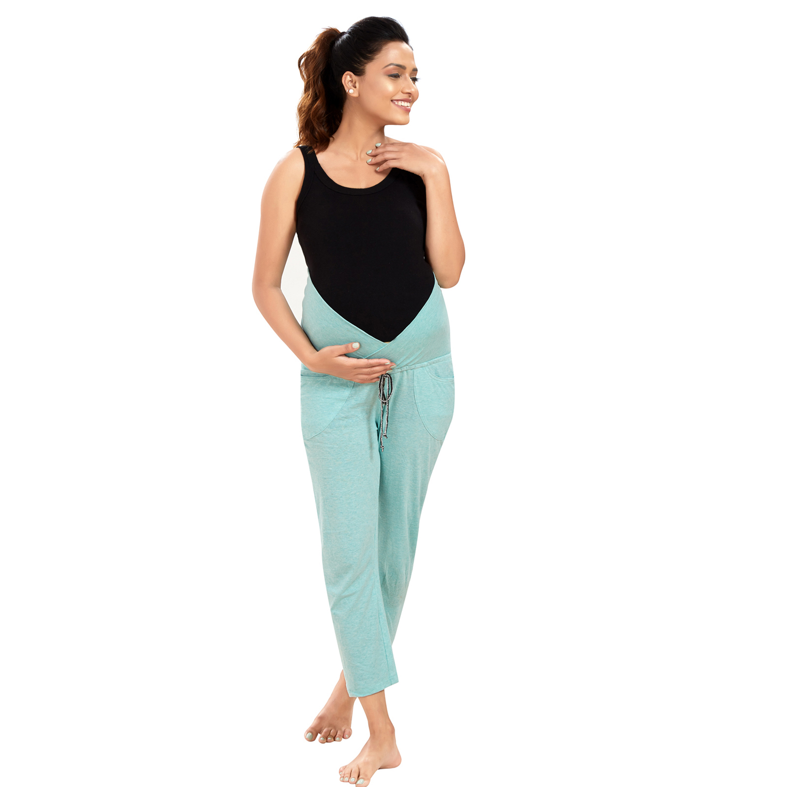 Blue Cotton Comfortable Maternity Wear - Blue - Image 3