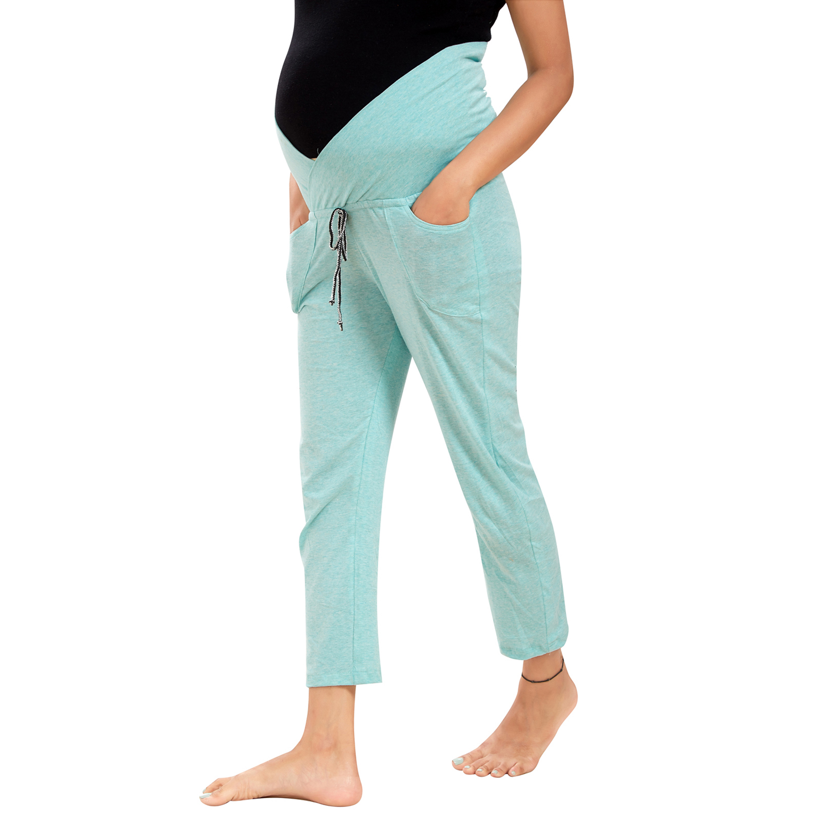 Blue Cotton Comfortable Maternity Wear - Blue - Image 4