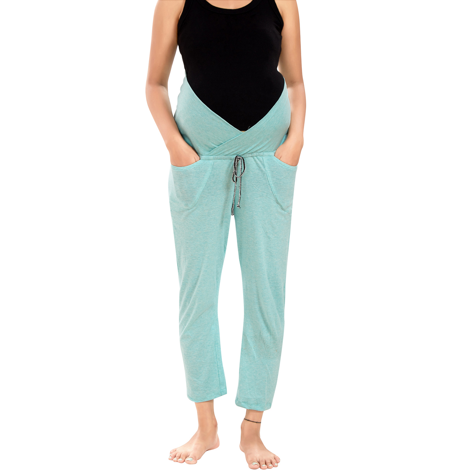 Blue Cotton Comfortable Maternity Wear - Blue - Image 5