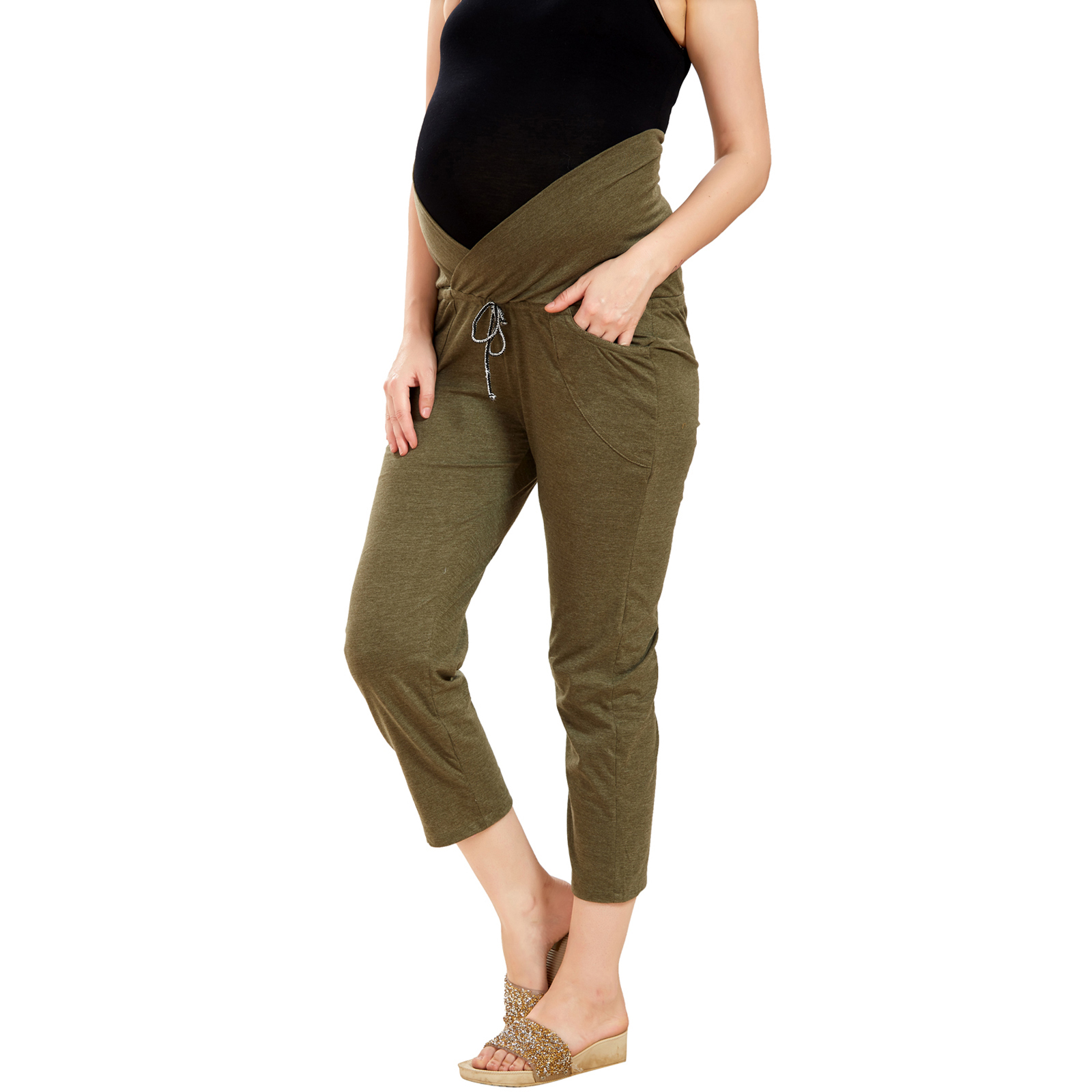 Cotton Comfortwear Relaxed Maternity Wear - Green - Image 3
