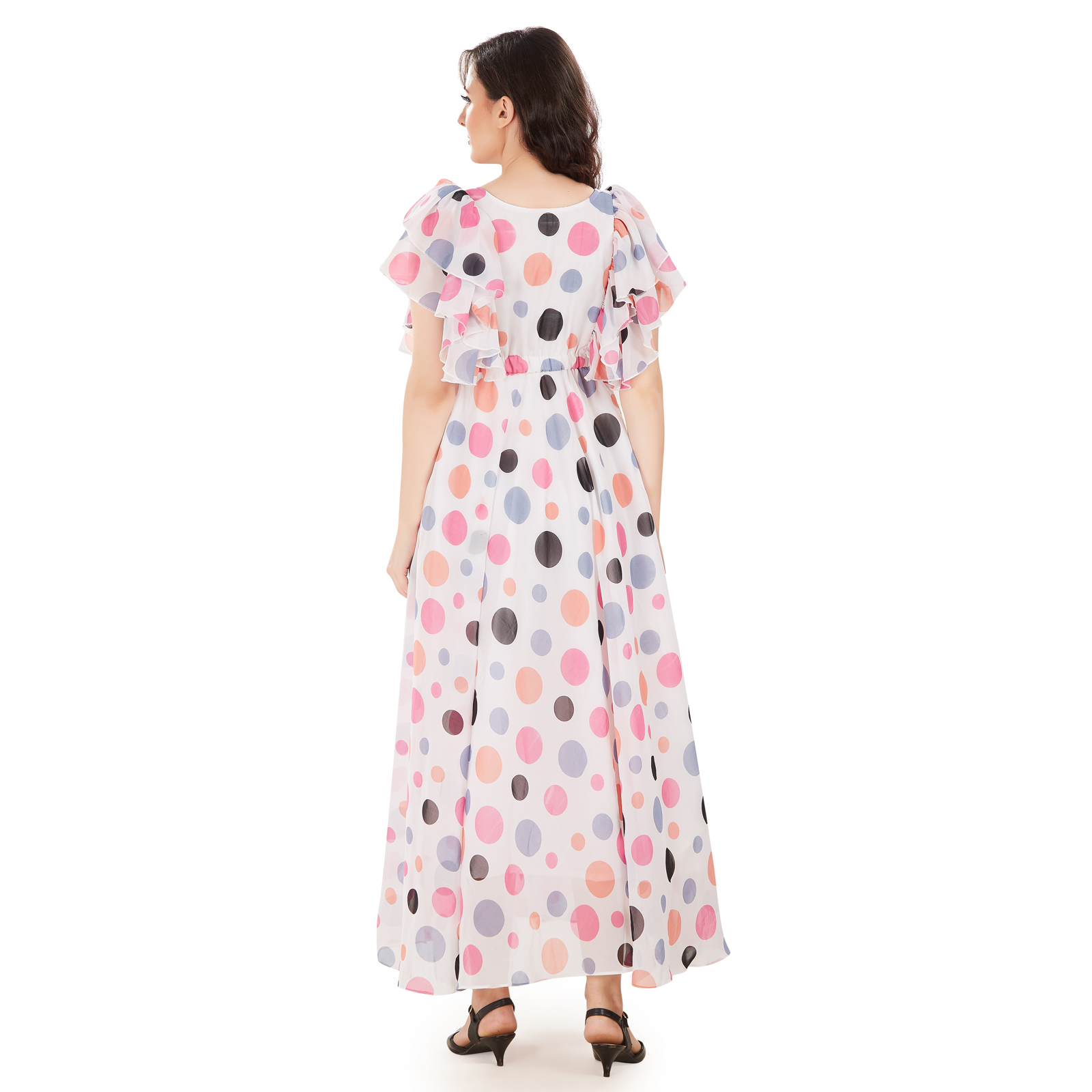 Pink Polka Print Maternity Dress - Pink - Image 5