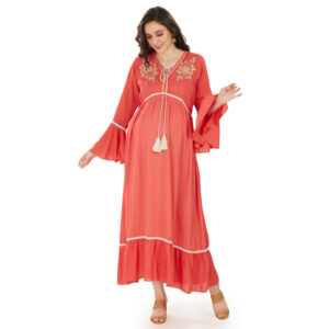 Coral Fit Flare Maternity Dress - Black