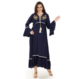 Navy Blue Fit Maternity Dress - Blue