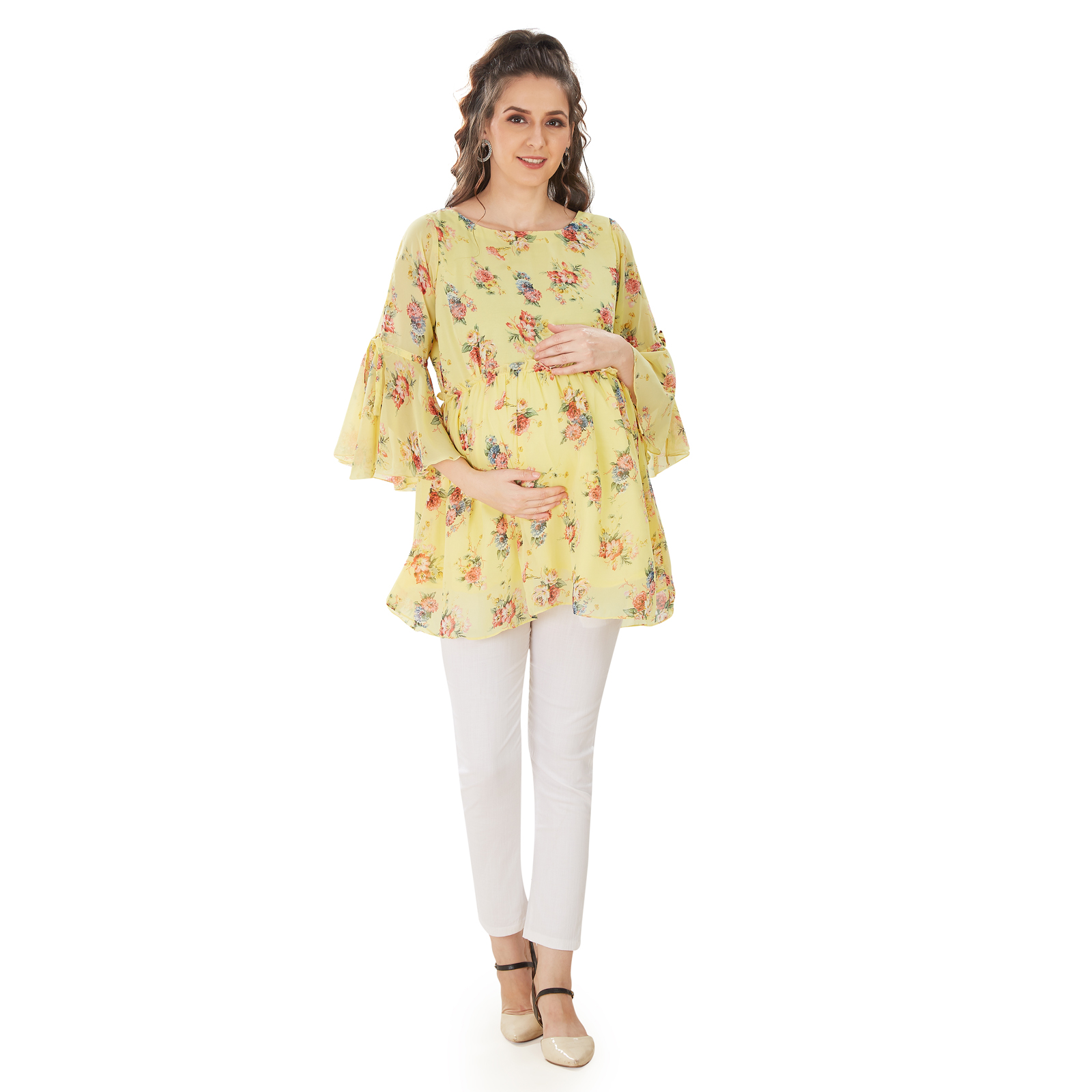 Sunshine Yellow Floral Maternity Top - Yellow