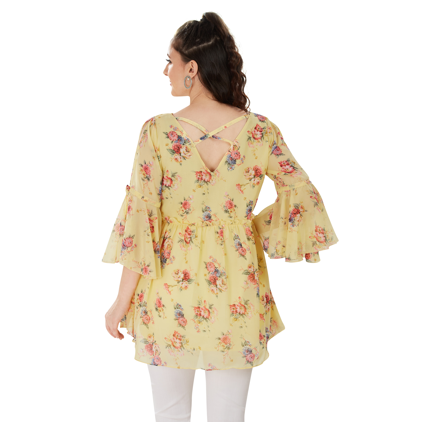 Sunshine Yellow Floral Maternity Top - Yellow - Image 5