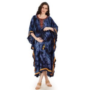 Indigo Blue Tiedye Maternity Dress - Blue