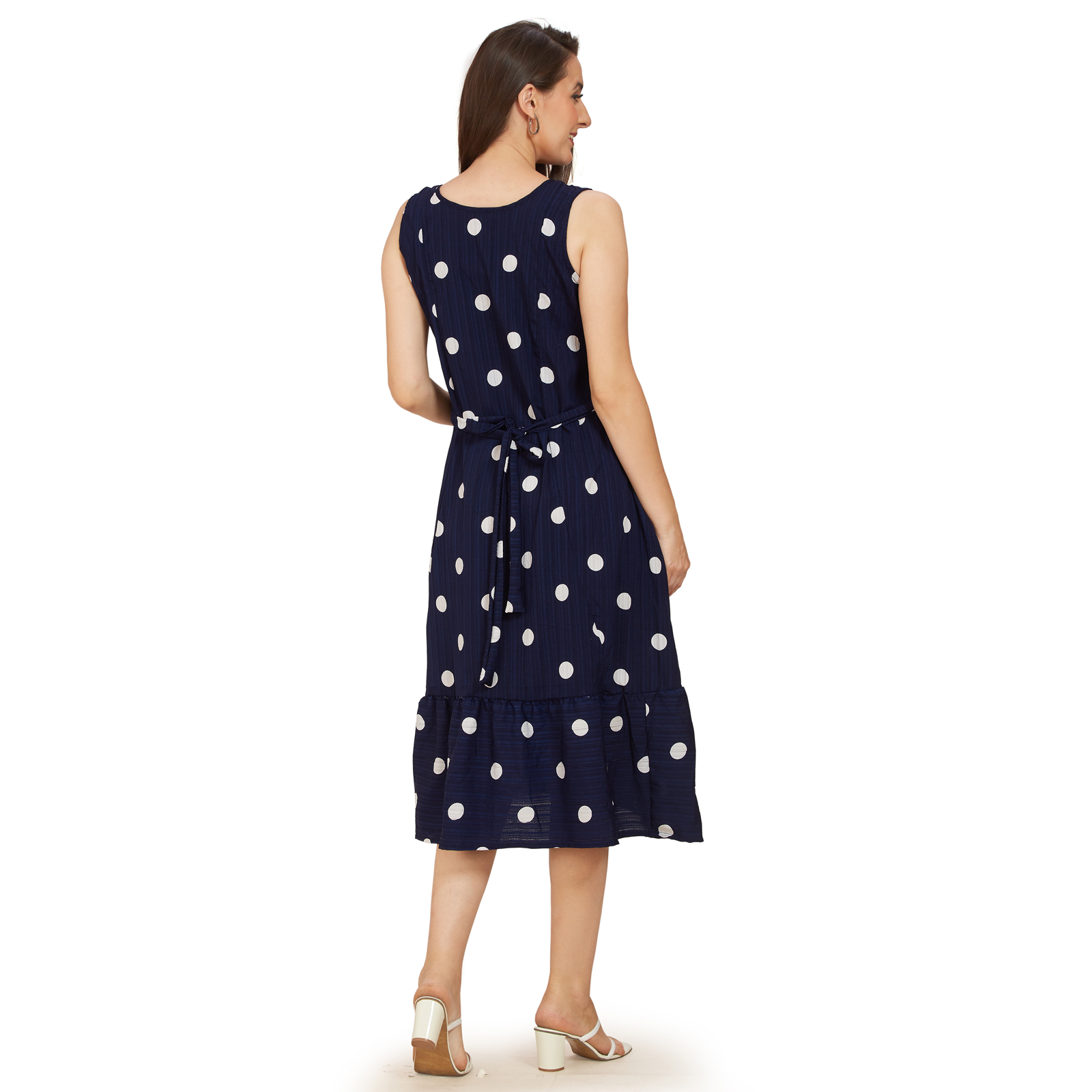Navy Blue Classic Maternity Dress - Blue - Image 5