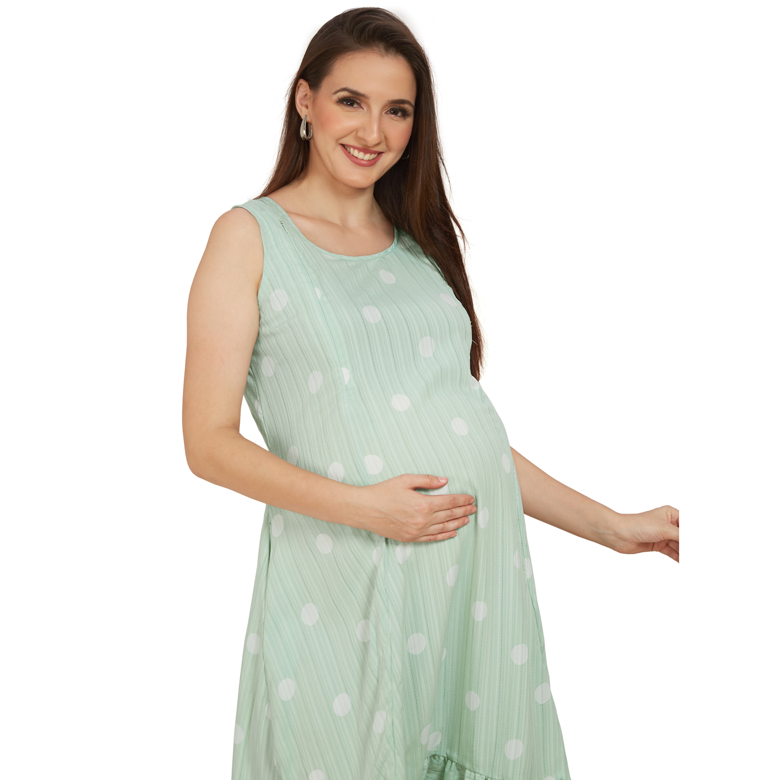 Sea Green Classic Maternity Dress - Green - Image 3