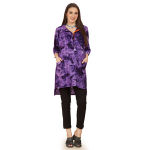 Purple Rayon Tiedye Maternity Shirt - Purple