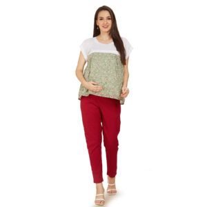 Green Rayon Georgette Maternity Top - Green