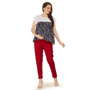 Navy Blue Rayon Maternity Top - Blue