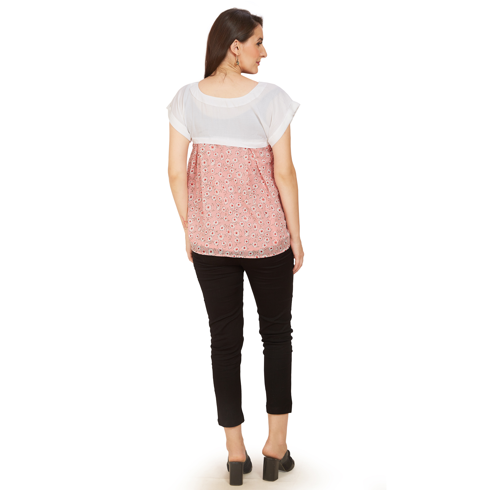 Pink Rayon Georgette Maternity Top - Pink - Image 5