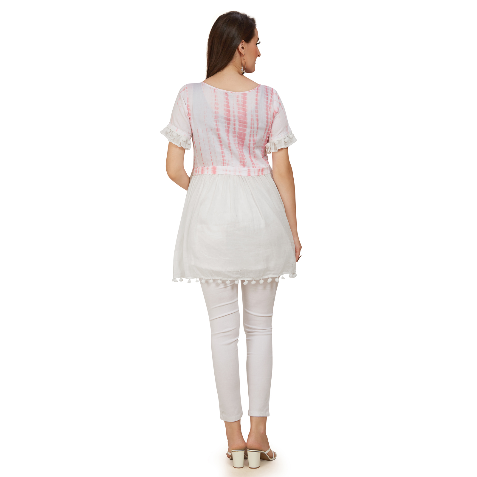 Pink Empire Tiedye Maternity Dress - Pink - Image 5