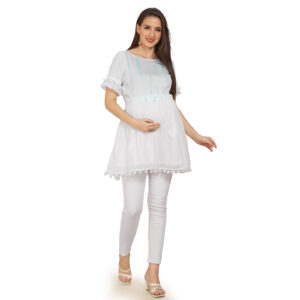 Sea Green Empire Maternity Dress - Green