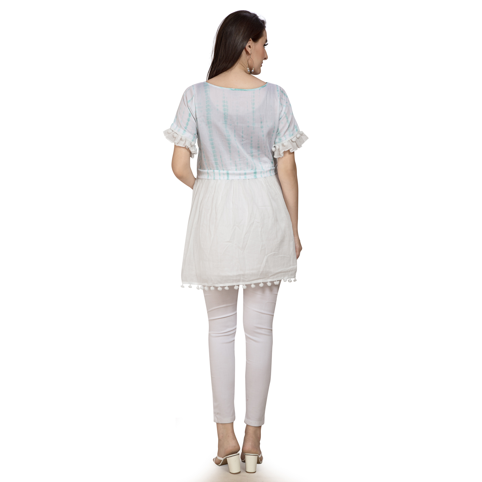 Sea Green Empire Maternity Dress - Green - Image 5