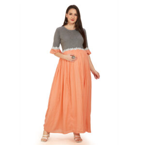Coral Cotton Malmal Maternity Dress - Black