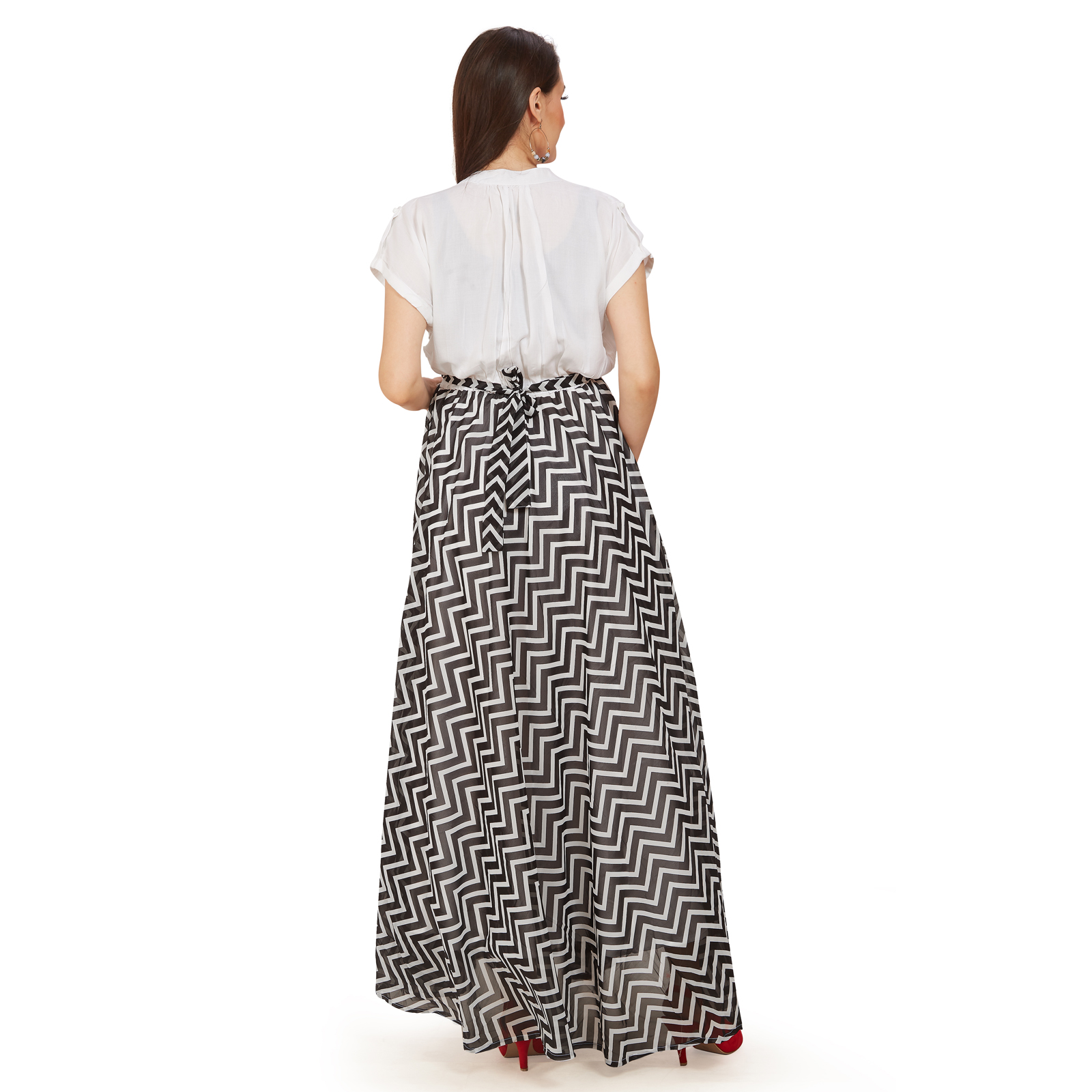 Black Rayon Georgette Maternity Dress - Black - Image 5