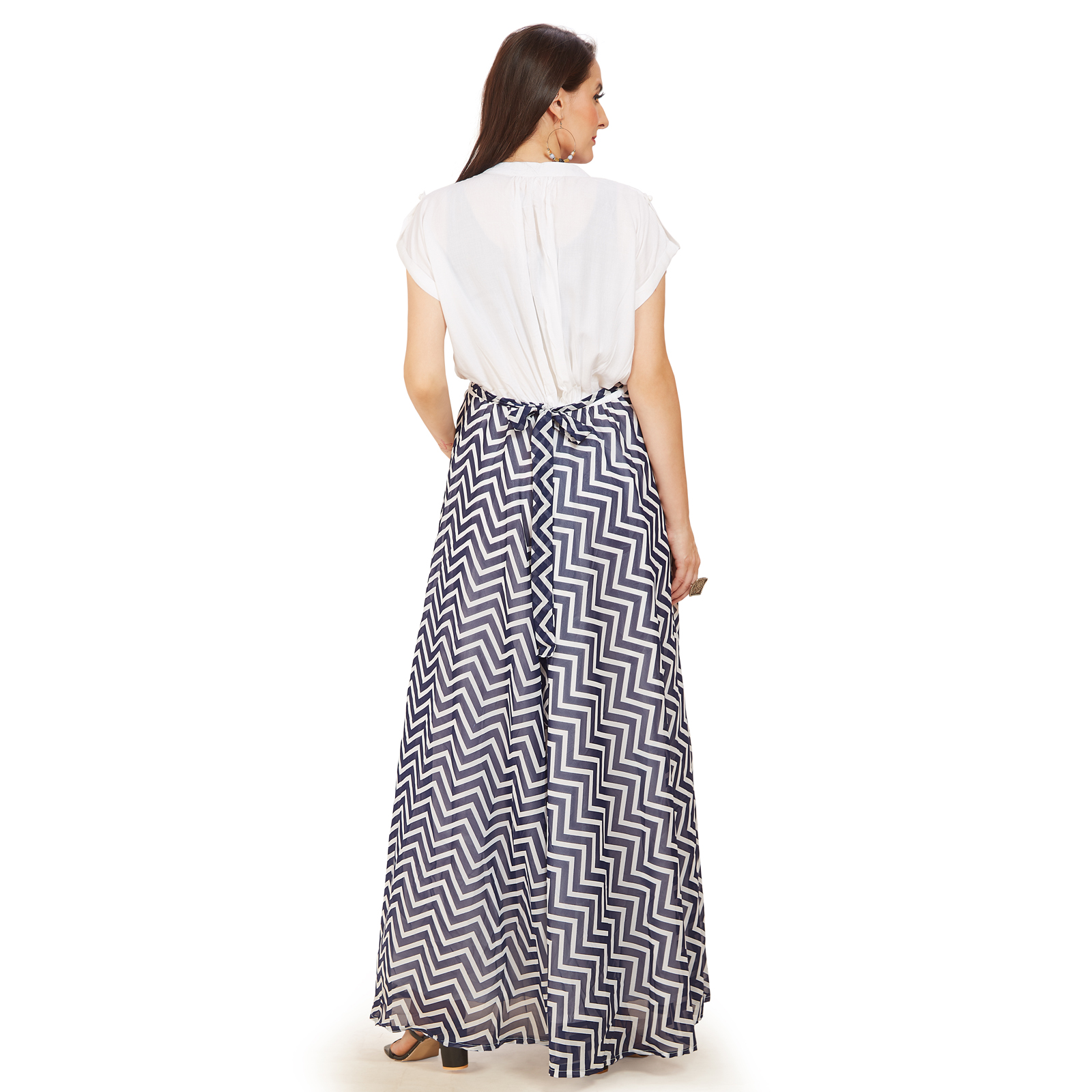 Navy Blue Rayon Maternity Dress - Blue - Image 5
