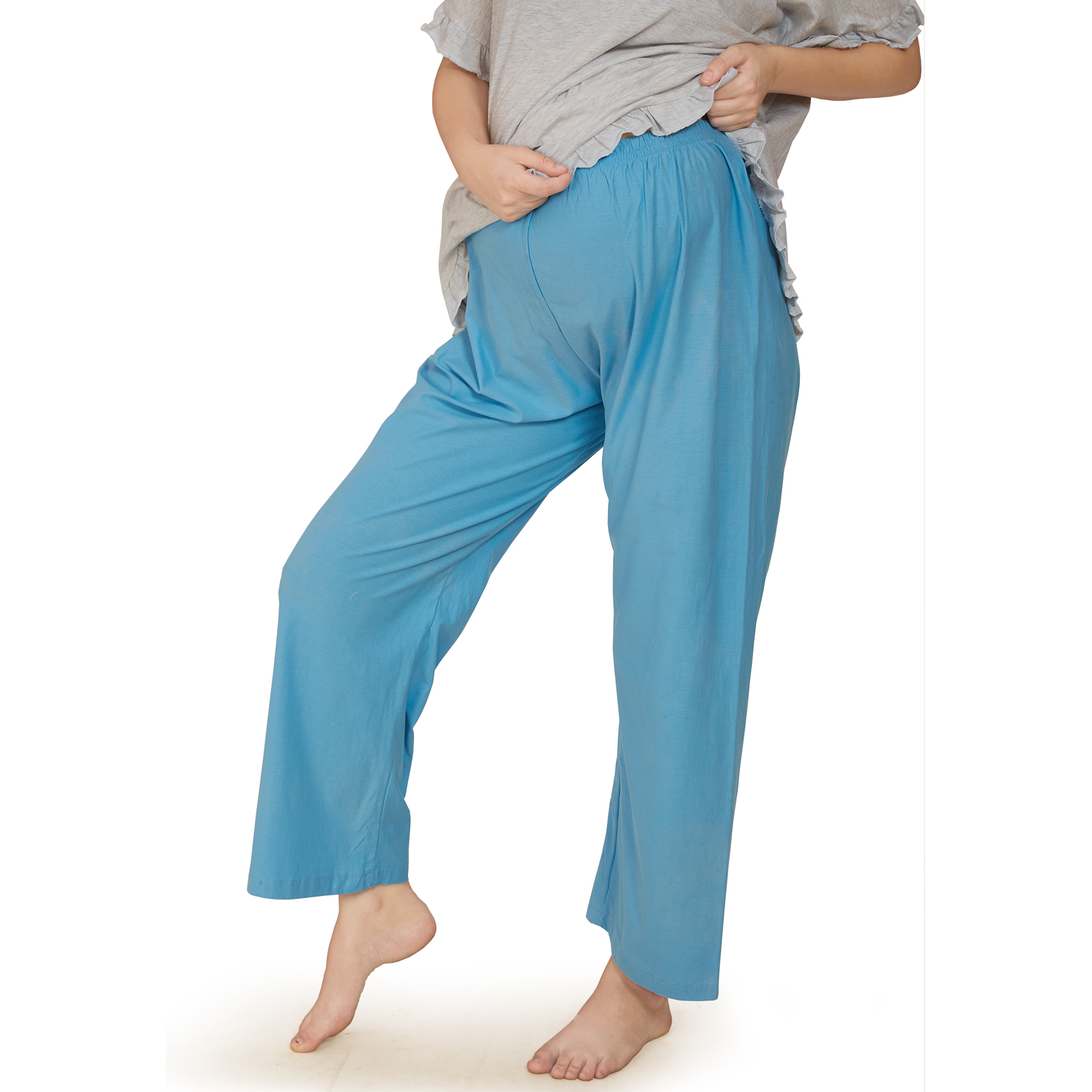 Light Grey Blue Maternity Shirt - Blue - Image 4